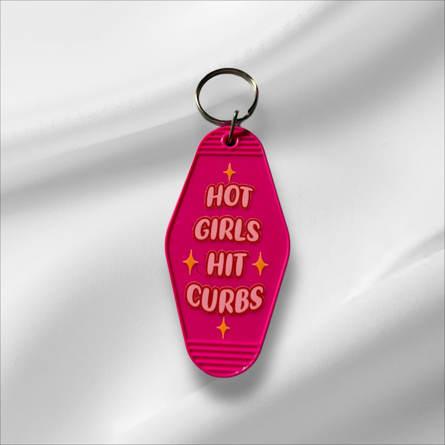 Hot Girls Hit Curbs Keychain