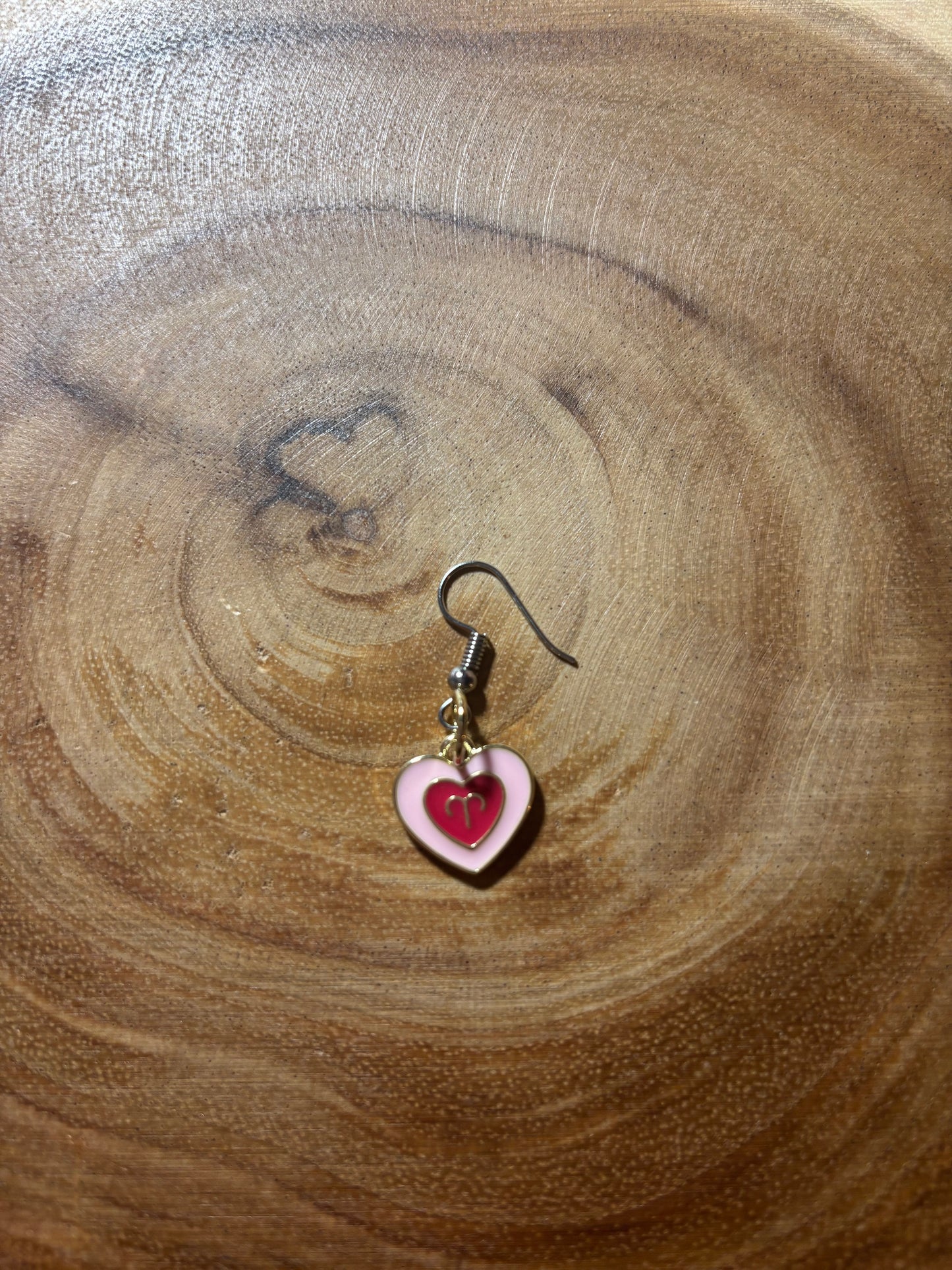 Aries Zodiac Heart Earrings (Sold as a Pair)