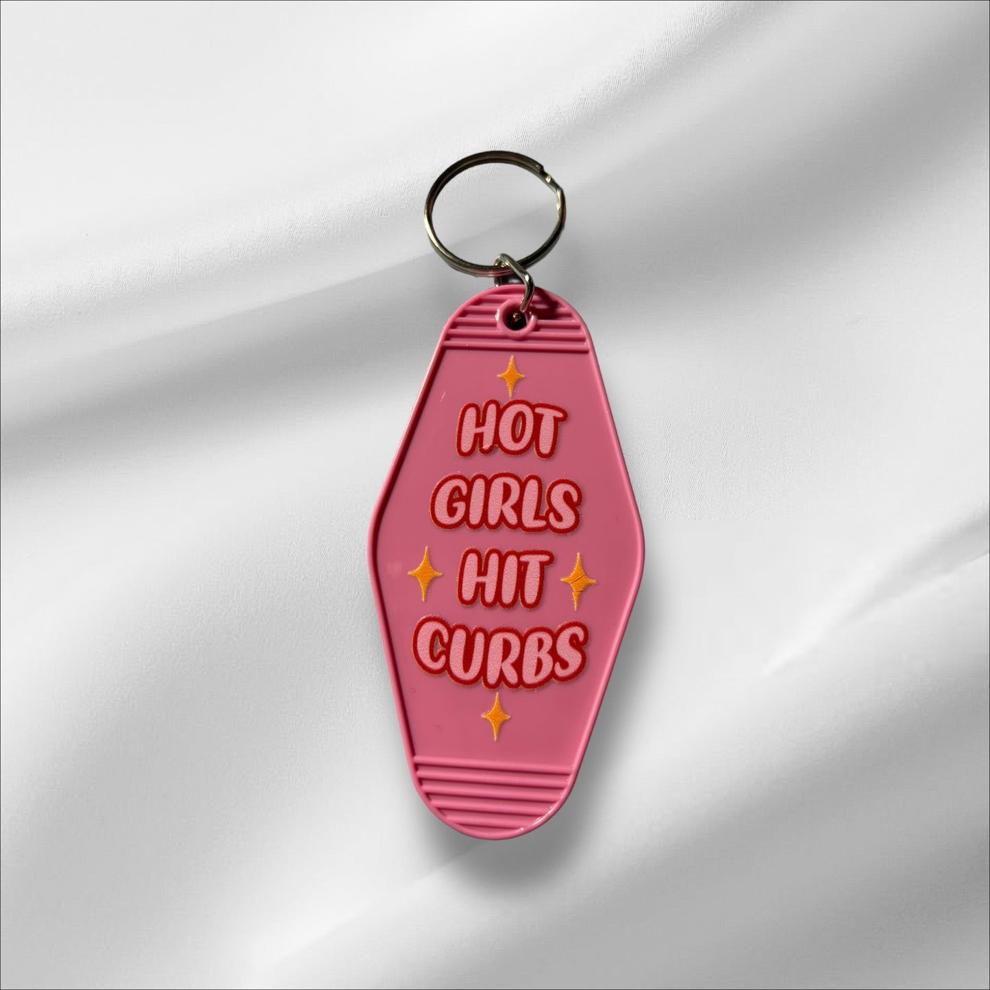 Hot Girls Hit Curbs Keychain