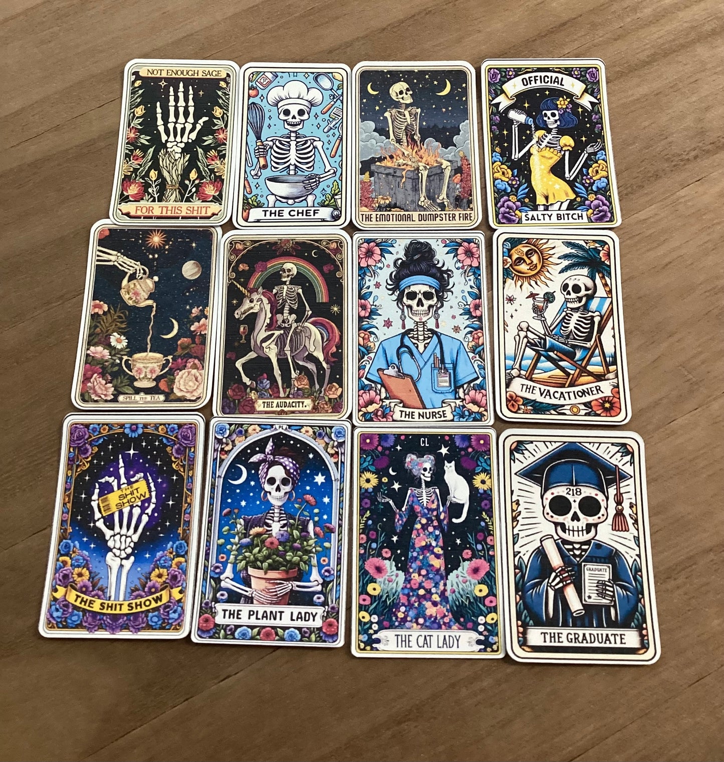 Funny Tarot Card Stickers