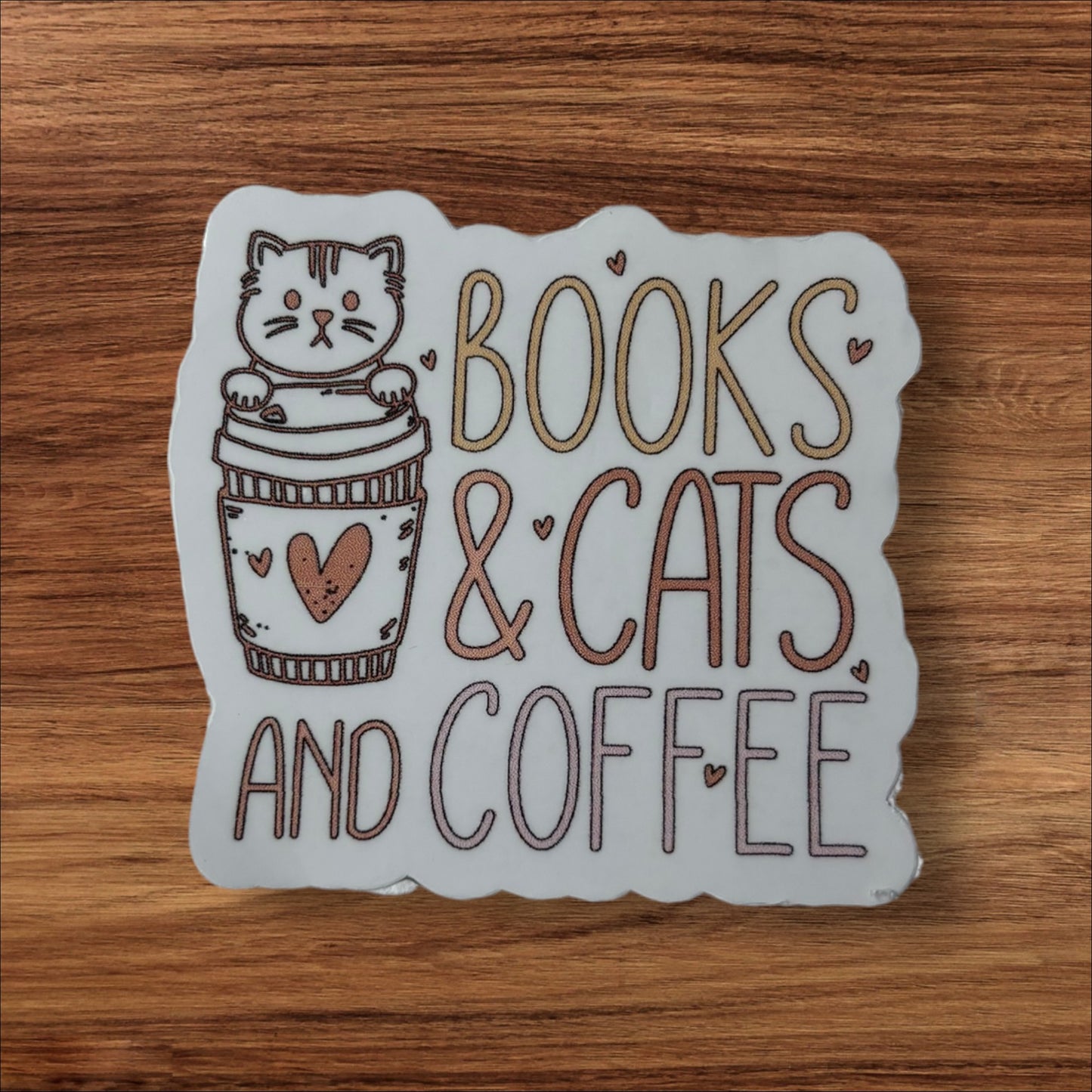 Books & Cats & Coffee Sticker