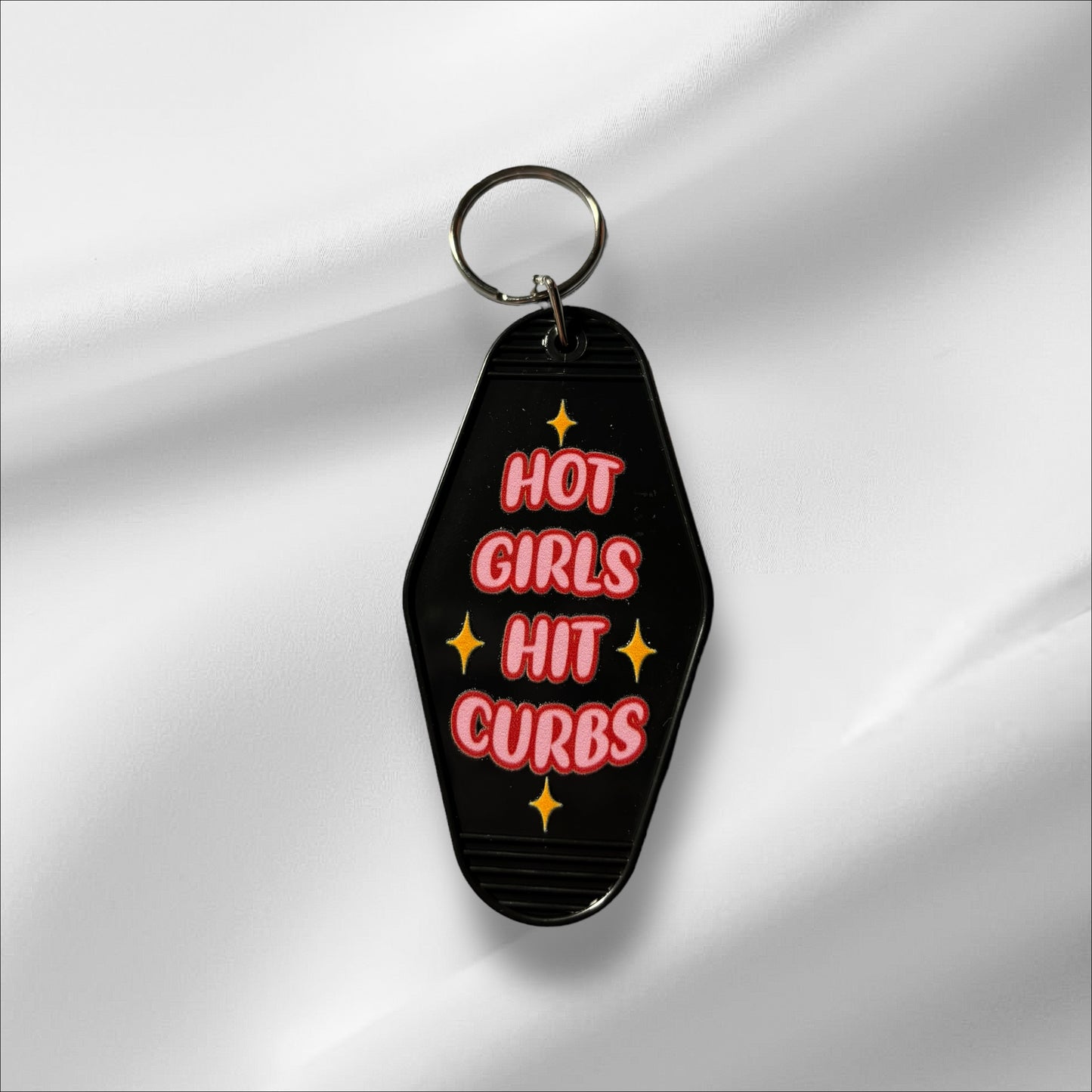 Hot Girls Hit Curbs Keychain