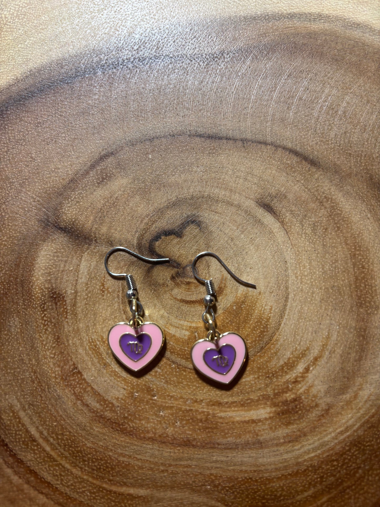 Virgo Zodiac Heart Earrings (Sold as A Pair)