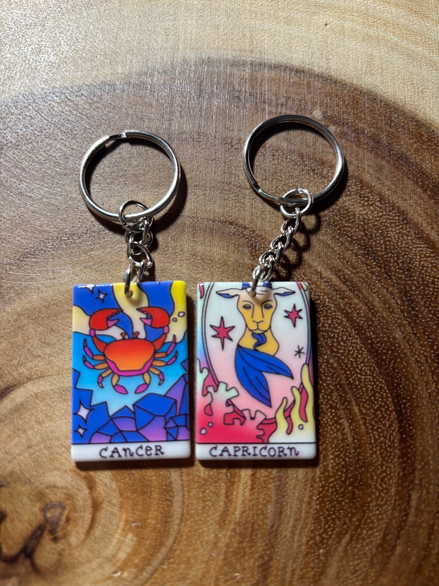 Zodiac Tarot Card Keychains