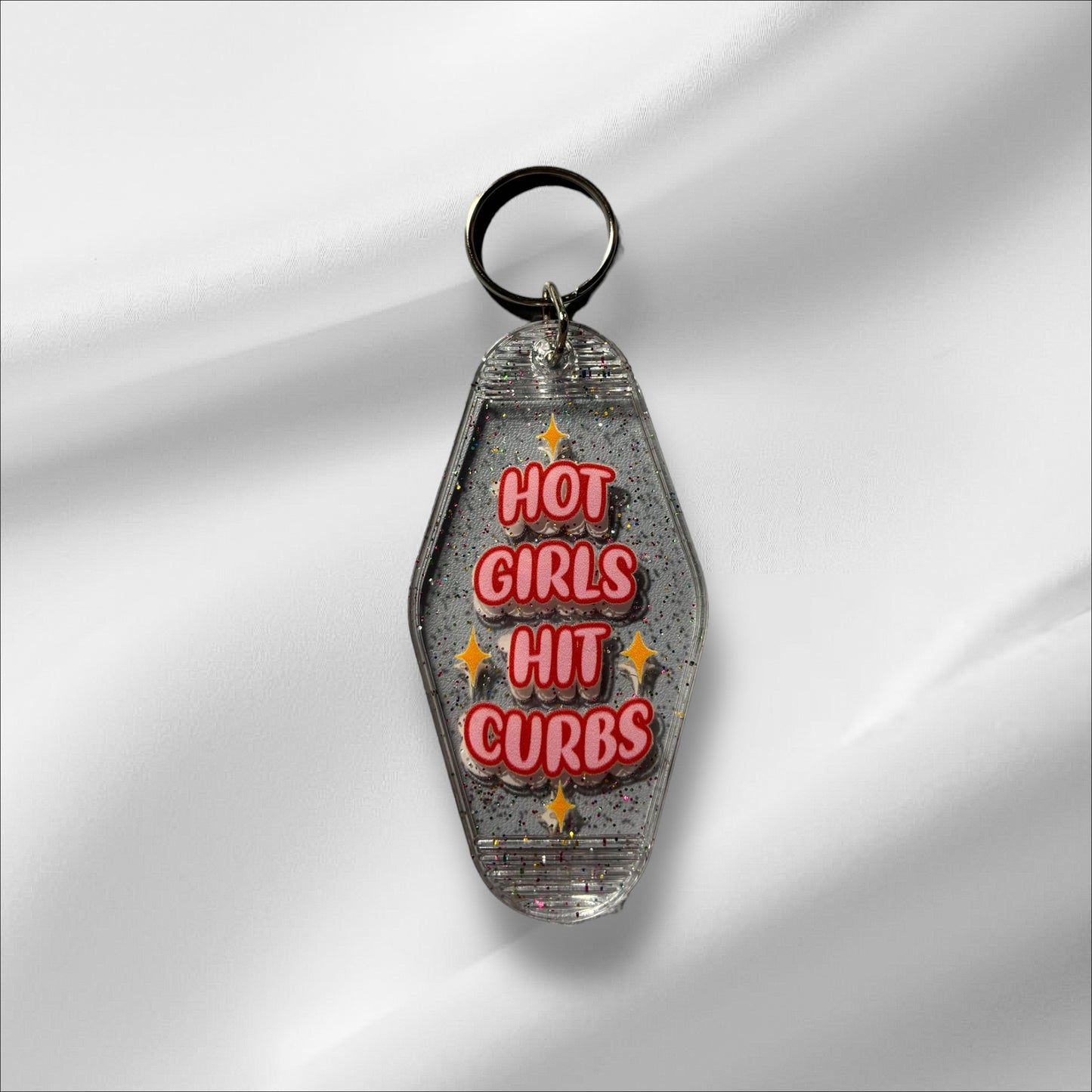 Hot Girls Hit Curbs Keychain