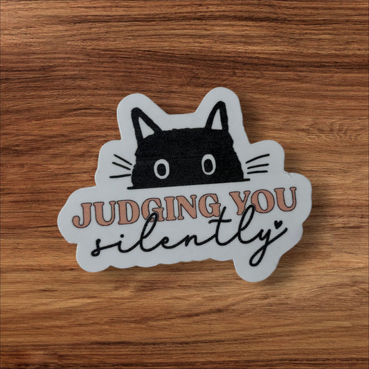 Judging You Silently Cat Sticker