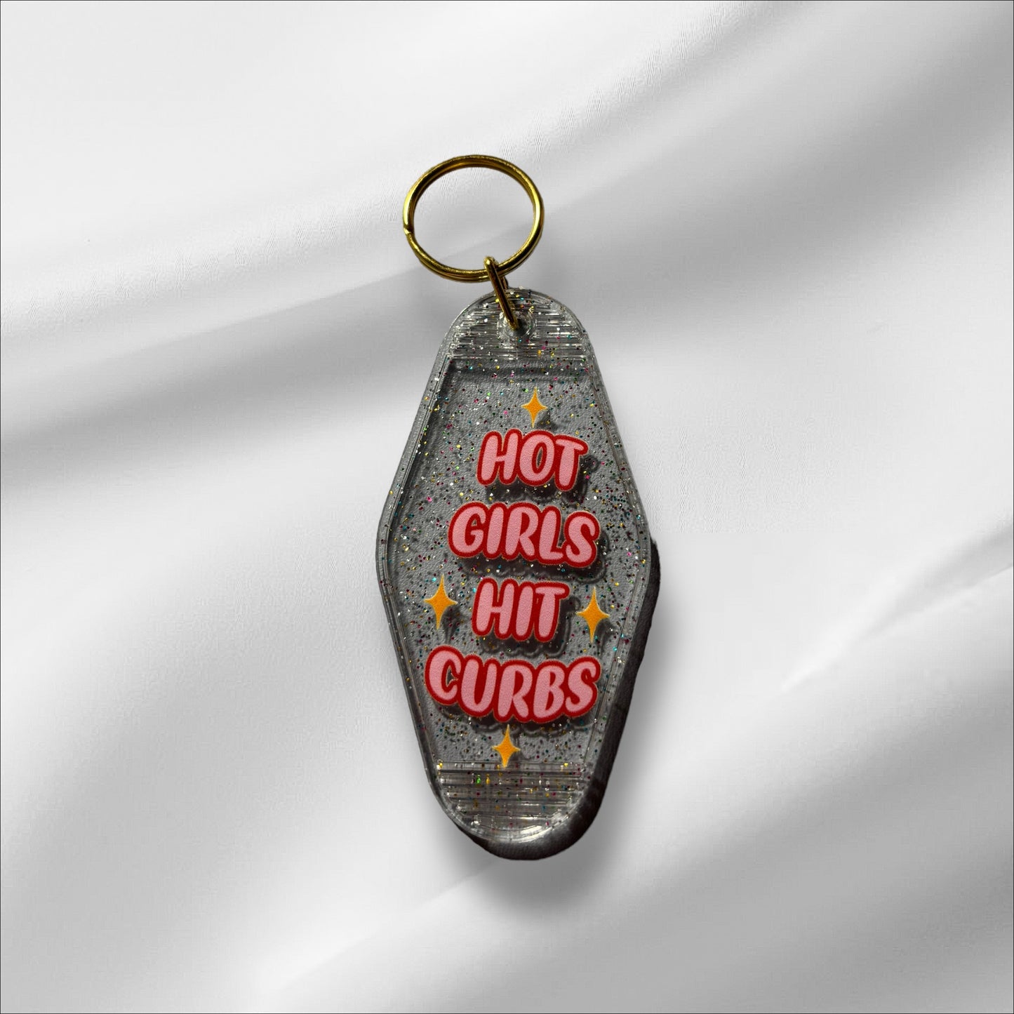 Hot Girls Hit Curbs Keychain