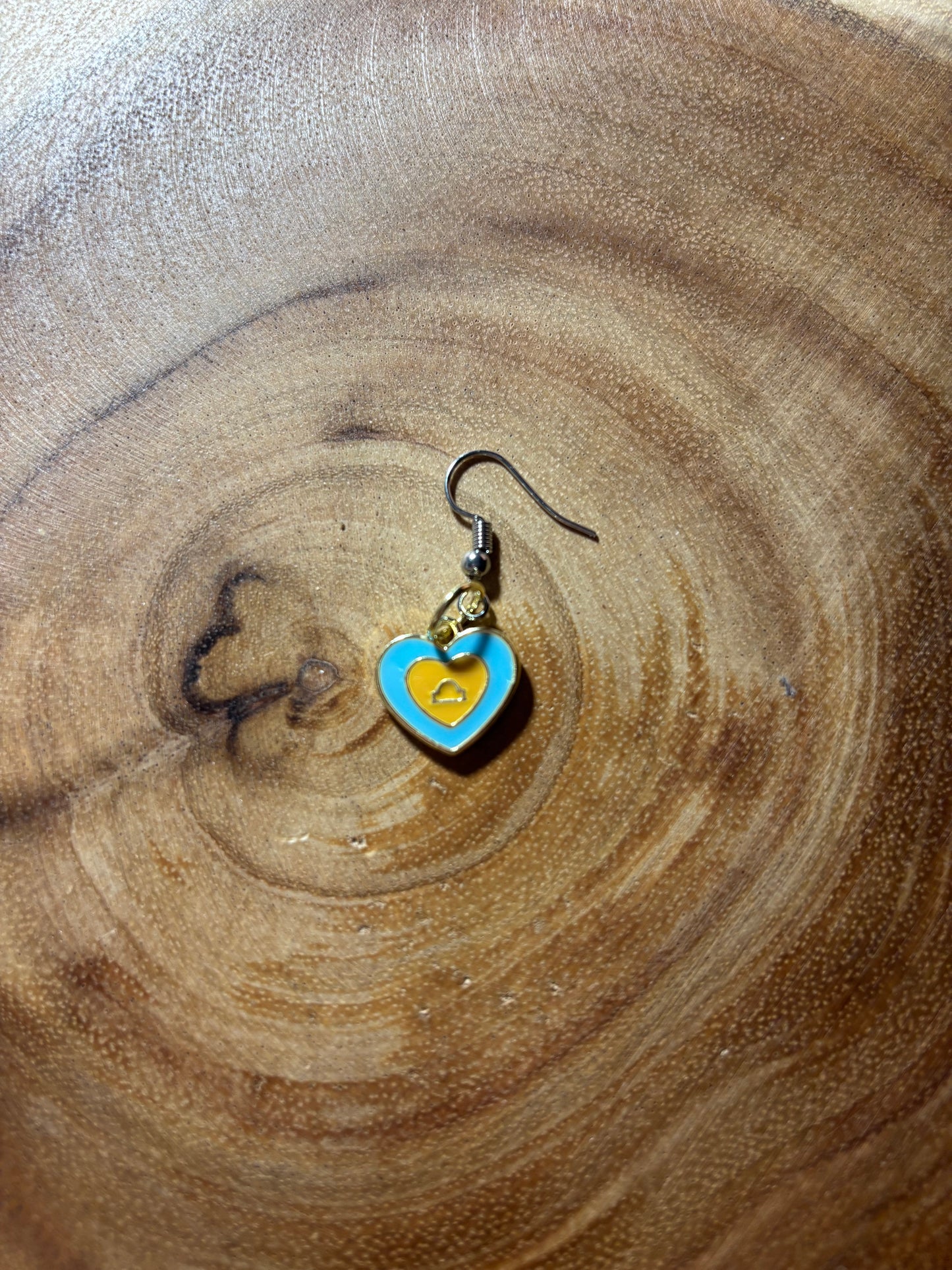 Libra Zodiac Heart Earrings (Sold as a Pair)