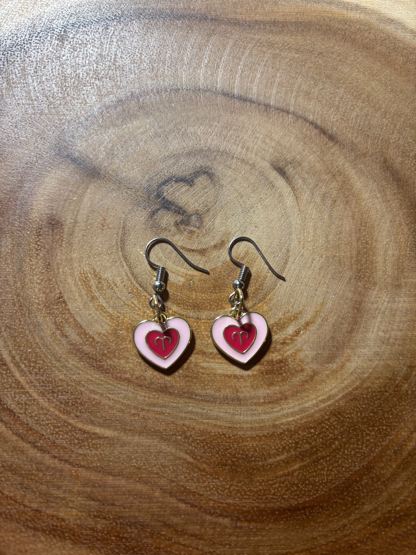 Aries Zodiac Heart Earrings (Sold as a Pair)