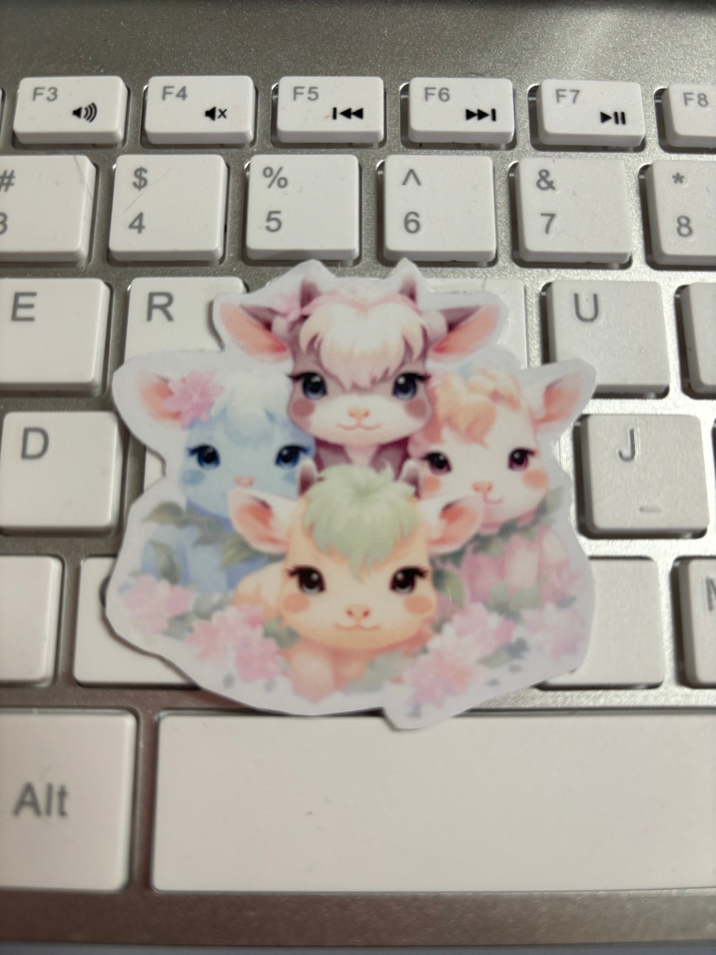 Whimsical Cow Sticker