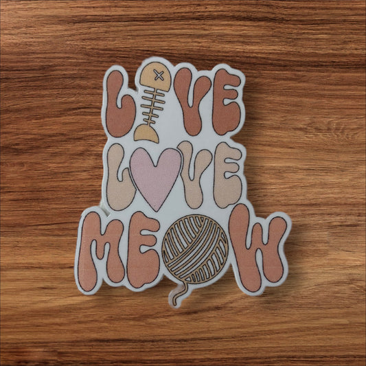 Live Love Meow Sticker