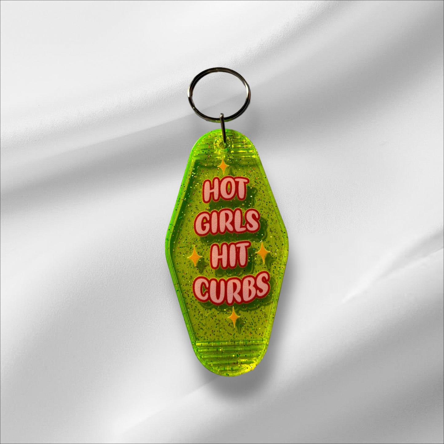 Hot Girls Hit Curbs Keychain