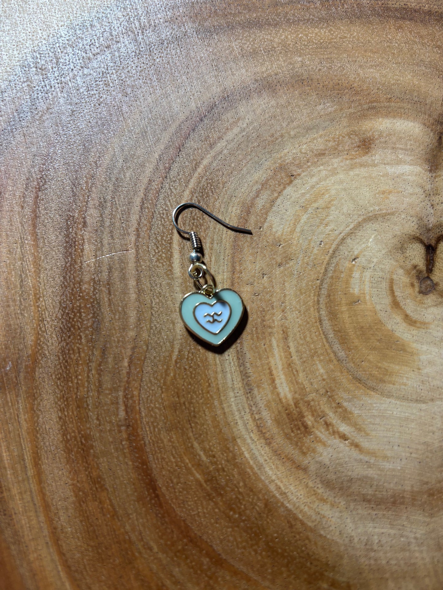 Aquarius Zodiac Heart Earrings