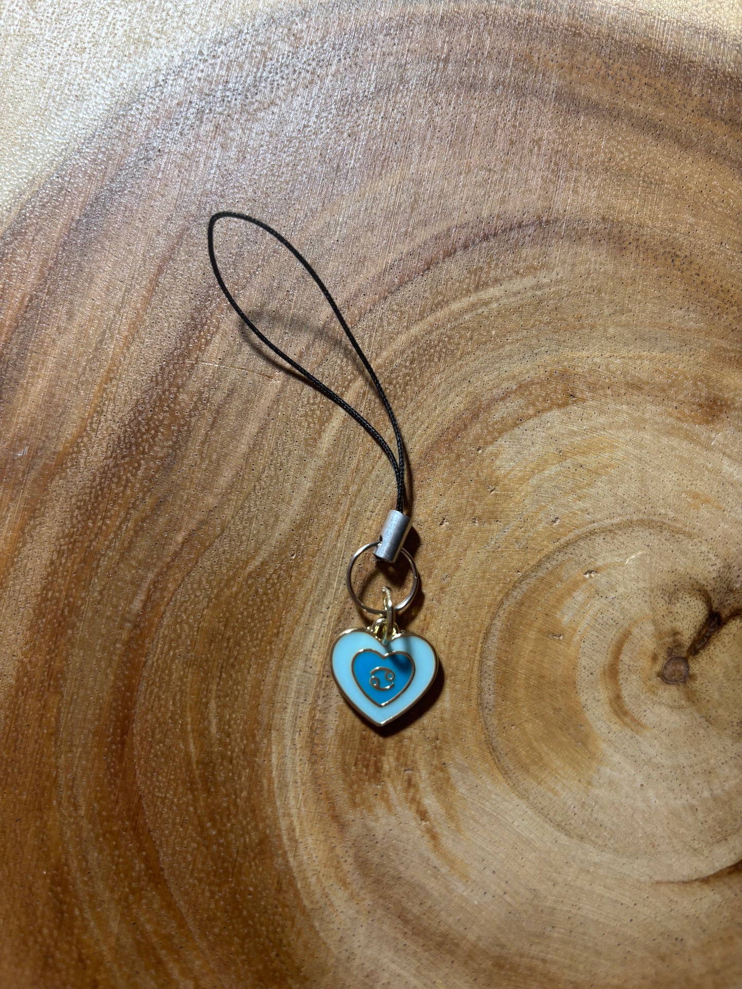 Cancer Zodiac Heart Phone Charm